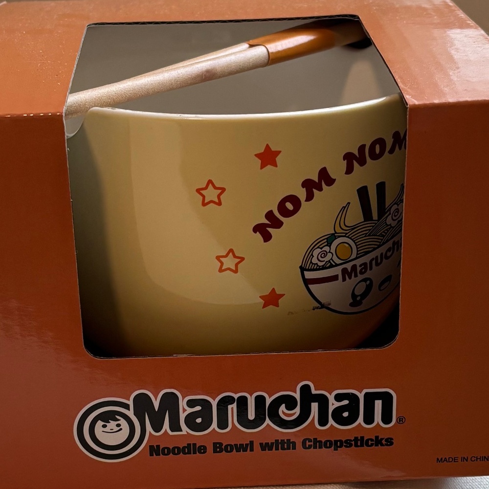 Maruchan noodle bowl with chopsticks